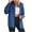 Blue, variant on Lovskoo Women's Oversized Denim Jacket Casual Long Boyfriend Distresse Jean Jacket Autumn Spring Frayed Washed Button Denim Coat Blue