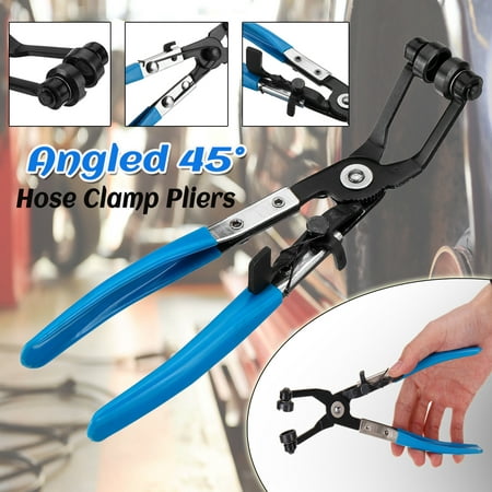 Angled 45? Pipe Hose Clamp Pliers Tool Fuel Coolant Hose Swivel Jaw Locking (Best Hose Clamp Pliers)