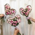 thumbnail image 2 of HEVIRGO Love Heart Shape Flower Wreath Frame, Flower Rod Natural Wicker Decorative Flower Wrapping Supply Ratten Bridal Bouquet Frame, 2 of 8