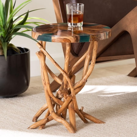 bali & pari Amada Rustic End Table, Green