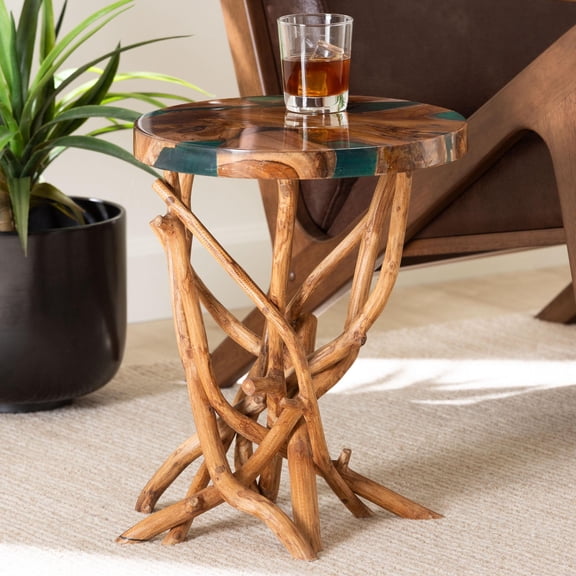 bali & pari Amada Rustic End Table, Green
