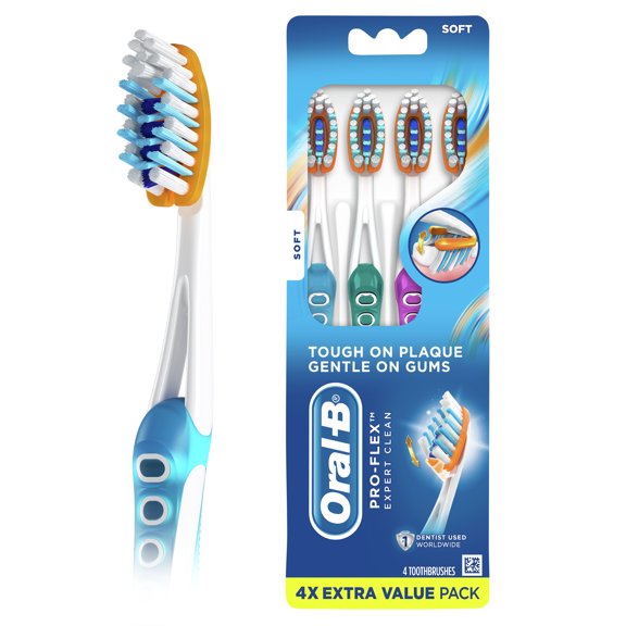 Oral-B Pro-Health Advanced Manual Toothbrush, Soft Bristles, 4 count