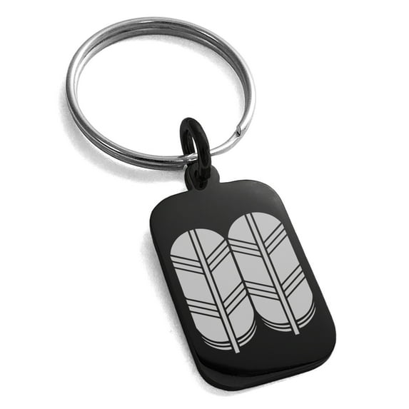 Stainless Steel Kikuchi Samurai Crest Engraved Small Rectangle Dog Tag Charm Keychain Keyring