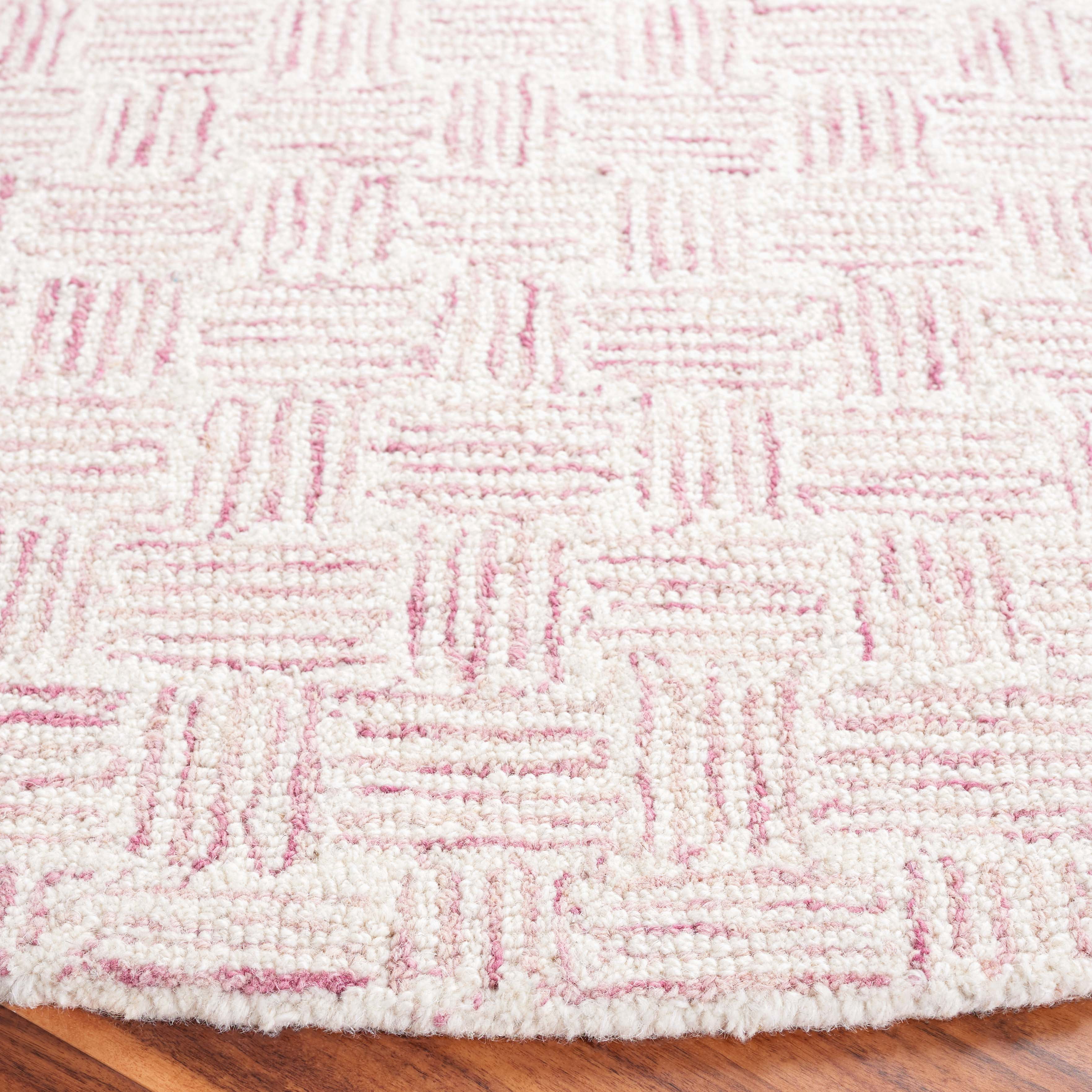 Safavieh Micro-Loop Charlotte Solid Area Rug, Pink/Ivory, 3' x 3' Round