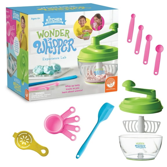 MindWare Kitchen Science Academy Wonder Whipper, Fun and Educational Cooking Set for Kids Ages 6 & Up, Crank Mixer and Kid-Friendly Kitchen Tools, Hands-On Learning Experience