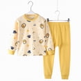 thumbnail image 6 of Gubotare Little Girls Pajamas Flowers Footless Clothes Fall/winter Nightclothes 2 Piece Set 5T 6T (Light Yellow,5-6 Years), 6 of 6