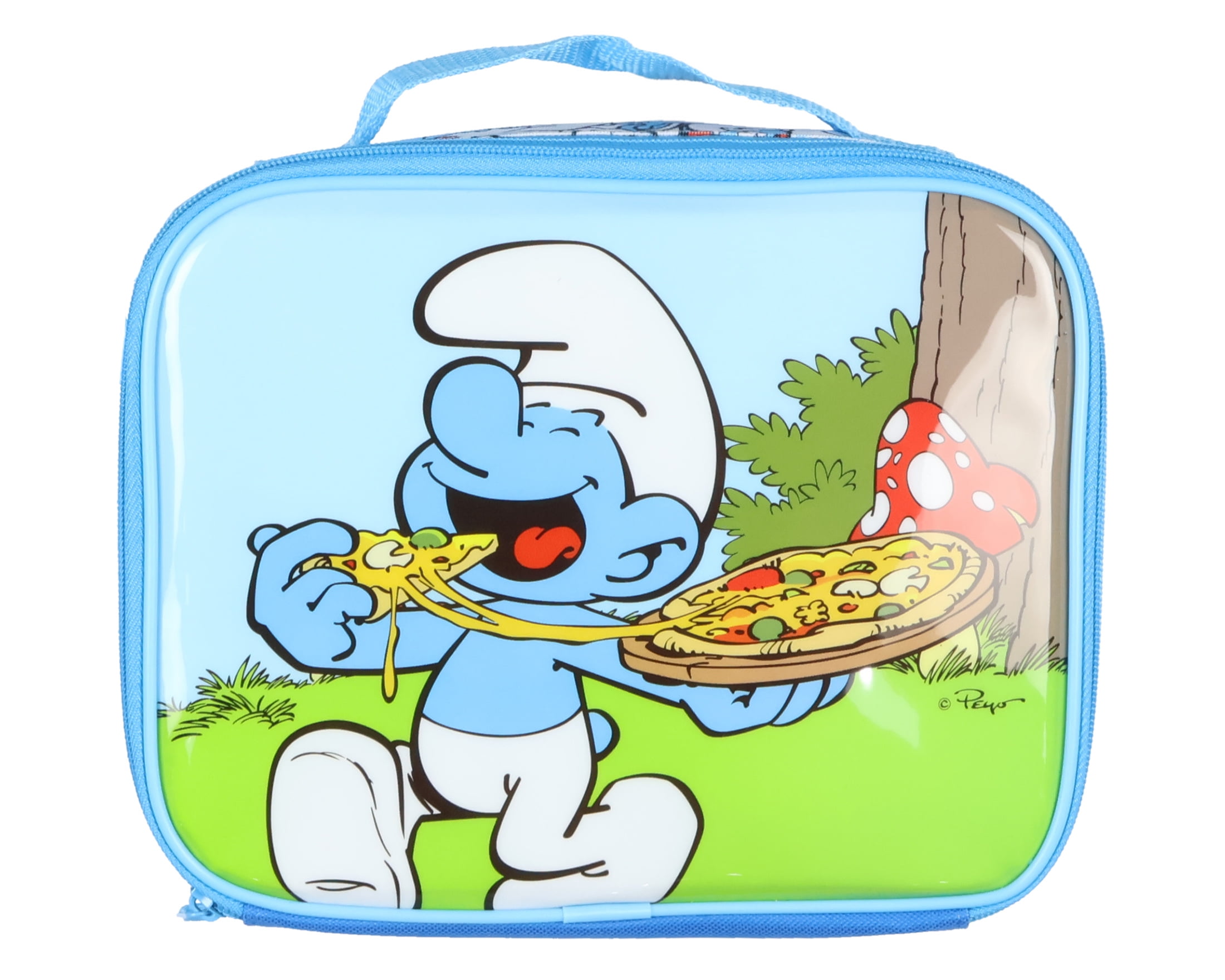 The Smurfs Backpack 5-Piece Mega Set Travel Daypack Bag with Lunch Box Pencil Case Water Bottle and Stickers 16"