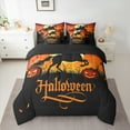 thumbnail image 2 of Feelyou Magic Witch Print Bedding Comforter Set 7pcs for Kid, Spooky Halloween Queen Bedding Sets, Horror Pumpkin Bat Reversible Queen Sheet Sets, Super Cozy Room Decor, 2 of 7