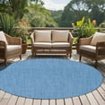 thumbnail image 5 of Blue Burlap Texture Large Area Rugs for Bedroom Living Room, Soft Non Slip Carpet Bedside Rug, Farmhouse Vintage Blue Round Floor Cover Kitchen Accent Rug 5' for Dining Room/Office, 5 of 9