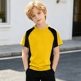 thumbnail image 2 of WENXIAOO T-Shirts à Manches Courtes pour Garçons, T-Shirts d'Été pour Enfants à Col Rond, T-Shirts Basiques, Hauts Décontractés, T-Shirts à Blocs de Couleur Tendance, 2 of 5