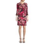 Floral Flare Sleeve Sheath Dress