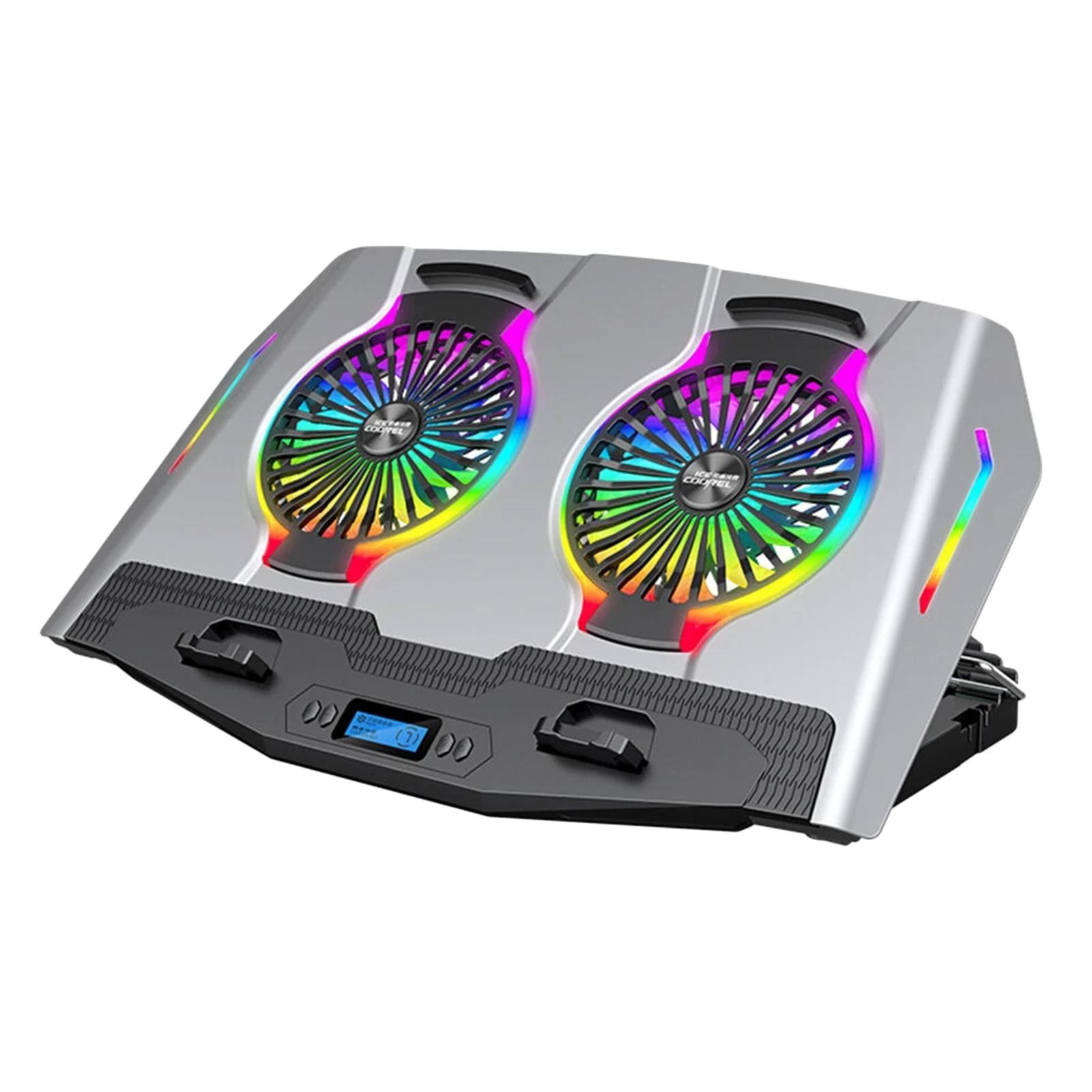 Wzmzjy harayaa Laptop Cooling, Laptop Cooling Pad, Laptop Cooler with 2 Quiet Fans, Silver