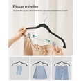 thumbnail image 3 of Perchas para Pantalones, 30 Perchas de Terciopelo, 42.5 cm de Largo, con Clips Ajustables, Antideslizantes, 3 of 7