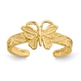 thumbnail image 1 of 14k Yellow Gold Butterfly Adjustable Toe Ring Open Midi, 1 of 10