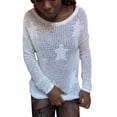 thumbnail image 1 of Pull Oversize pour Femmes Manches Longues Croisé Imprimé Punk Déchiré Tricoté Mode Urbaine, 1 of 5