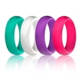 thumbnail image 5 of Opolski 10Pcs Couple Ring Beautifully Versatile Flexible Smooth Decorative Silicone Flash Powder Ring, 5 of 24