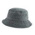 thumbnail image 3 of Qarigey Nuevo sombrero de pescador plegable, sombreros de cubo de mezclilla lavados, gorras de moda Unisex, gorra de cubo de Panamá para hombres y Sombreros Verde oscuro Qarigey AP000859-02, 3 of 6