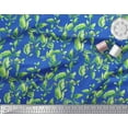 thumbnail image 3 of Soimoi Blue Rayon Fabric Jasmine Leaves Printed Fabric 1 Yard 42 Inch Wide, 3 of 3