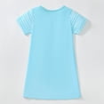 thumbnail image 2 of HILEELANG Little Girls Summer Short Sleeve Dress Cotton Casual Blue Icecream Applique Jersey Shirt Playwear Dresses Size 6, 2 of 5
