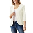 thumbnail image 6 of Winter Polyester Long Sleeve Cardigan for Women White Leisure Solid Color Wide Neck Split Sleeves Weekend Women's Nine Quarter Casual Jacket Top M, 6 of 6