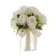 thumbnail image 2 of Ramo de novia artificial de rosas blancas de seda con cinta de cuentas de 32 cm para ceremonia de boda | Arreglo floral artificial realista para fotografía, decoración, fiestas, aniversarios y hogar., 2 of 5
