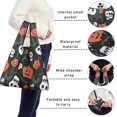 thumbnail image 5 of 5 Pack Foldable Shopping Bag,Black Halloween Pumpkin Faces Reusable Grocery Bags with Pockets,Large Reusable Tote Bags with Handles Waterproof & Lightweight, 5 of 6