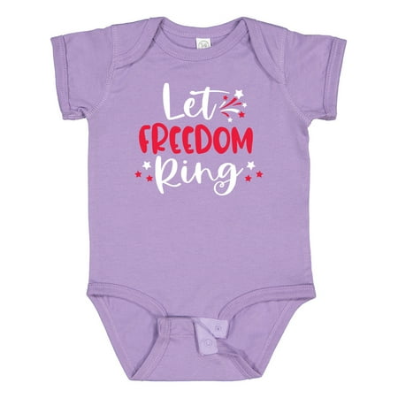 

Inktastic 4th of July Let Freedom Ring with Stars Gift Baby Boy or Baby Girl Bodysuit