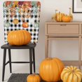 thumbnail image 5 of Thanksgiving Pumpkin Chair Covers Set of 6 Autumn Orange Green Leaves Black And White Geek Chair Back Covers Stretch Removable Washable Slipcovers Protector for Dining Room Kitchen Party Decor, 5 of 5