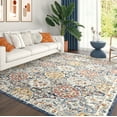 thumbnail image 2 of Chelsea Transitional Oriental 6'7'' x 9'3'' Navy and Gold Polypropylene Indoor Area Rug, 6.7' x 9', 2 of 7