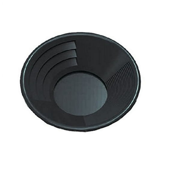 SE GP1012BB10 10" Black Plastic Gold Mining Pan with Two Types of Riffles