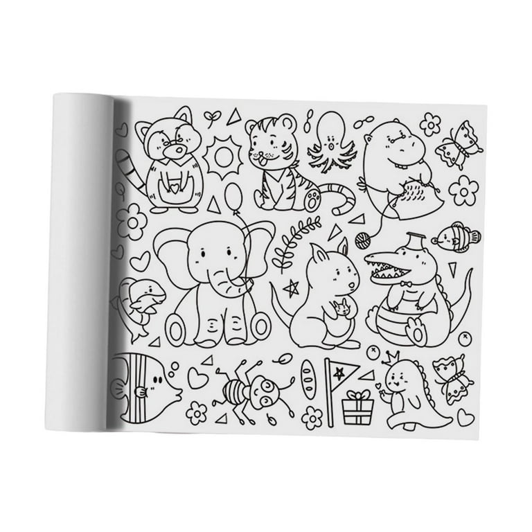 Jar Melo Animal Coloring Books for Kids - Re-Stick Drawing Paper Roll for Kids, 118*15.74 Large Coloring Poster for Toddlers , Art Paper Crafts