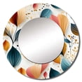 thumbnail image 2 of Designart "Floral Pattern In Botanical Pastel Colors I" Botanical Rund Mirror For Wall Decor - Large Blue Round Printed Mirror -Bohemian Round Living Room Mirror - 36" x 36", 2 of 6
