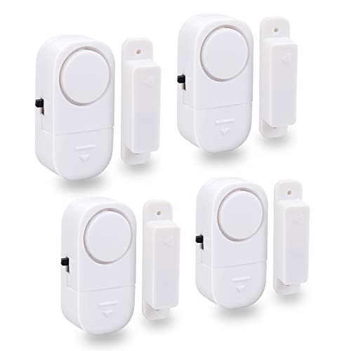 Perfect Alarm,Personal Security System to Keep You and Your Family Safe,Great for Doors,Medicine Cabinets,Gates,Windows,and More,Easy to Install No Wires or Tools Required (4 Pack)
