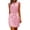 Pink, variant on Antinious Ladies Solid V-Neck Sleeveless Waist Button Drawstring Versatile Daily Dress