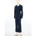 thumbnail image 4 of Jizyo Womens Long Sleeve Button Coverall Solid Color Turn-down Collar Long Jumpsuit For Work Travel Holiday Navy Blue L, 4 of 6