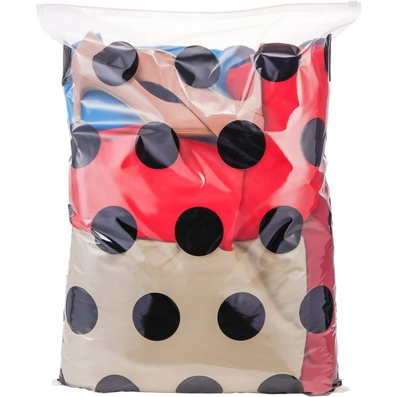 Clear bags for clothes storage, toys, snack bags and food saver, beach bag travel organizer - 5 gallon ziplock bags - sealable zipper and slider jumbo baggies - Extra large ziplock bag - {Pack of 5}