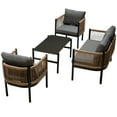 thumbnail image 6 of RONSHIN 2-Person Outdoor Rattan U-Shaped Sofa Set with Table, Garden Backyard Balcony Furniture, 6 of 9