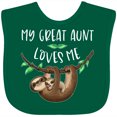 thumbnail image 3 of Inktastic My Great Aunt Loves Me Cute Sloth and Baby Boys or Girls Baby Bib, 3 of 4