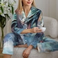 thumbnail image 6 of Naloa Ink Style Wave Dragon Pajamas for Women Set, Womens Pajama Sets, Lounge Sets for Women, 2pjs for Women-Large, 6 of 7