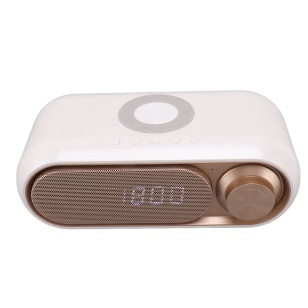 Radio Del Reloj De Alarma Con Altavoz De Carga Inalámbrica Y Bluetooth, Despertador Digital LED Con Puerto De Carga USB, Relojes De Alarma Radio Para Dormitorio, Cama
