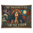 thumbnail image 2 of I Am The Storm Witchy Feminist Vintage Tapestry, Ocean Floral Inspirational Wall Decor for Bedroom Dorm Living Room, 2 of 5