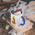 thumbnail image 5 of Cool Funny Yellow Duck Drinking Wine Cartoon, 11oz Two-Tone Blue Mug, 5 of 7