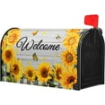 thumbnail image 3 of Summer Sunflower Welcome Mailbox Cover Butterfly Flower Buffalo Check Plaid Magnetic Mail Cover Letter Wraps Post Box Decorations for Garden Yard Home Patio Decor Standard Size 21x18 Inch, 3 of 6