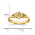 thumbnail image 6 of Auriga Fine Jewelry 14K Yellow Gold Cross Inside Oval with Scroll and Heart Ring Size 7for Women, 6 of 6