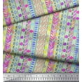 thumbnail image 2 of Soimoi Green Cotton Duck Fabric Aztec Geometric Print Fabric by the Yard 42 Inch Wide, 2 of 3