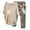 Khaki, variant on Brilliant Outfits for Women Two Piece Plus Size Women's Floral Print Loose Comfortable CrewNeck Half Sleeve Pullover Shirt Tops Pants Trousers Set Black 3x