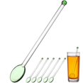 thumbnail image 1 of Glass Stir Sticks 6Pcs Swizzle Sticks For Cocktails Assorted Color Long Handle Shape Professional Household Use Suitable For Homes, 1 of 4