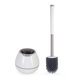 thumbnail image 1 of Juego de cepillo y soporte para inodoro, cerdas de silicona, kit de cepillo para tazón de limpieza de baño con pinzas, color blanco Xemadio HMHZ060, 1 of 9