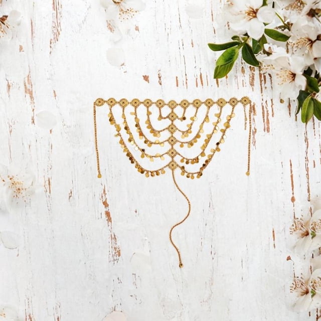 Accesorios para el cabello de la cadena de la cabeza de lentejuelas boho para mujeres niñas oro elegante festival de la cabeza del tosta del festival