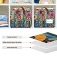 thumbnail image 4 of Yayeee Foldable Storage Basket for Shelves with Handles Set of 2 Waterproof Cloth Bins, Orange Colorful Flowers, 4 of 7